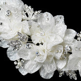 Pearl & Rhinestone Accent Lace Floral Hair Clip 9641