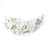 Pearl & Rhinestone Accent Lace Floral Hair Clip 9641