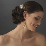 Swarovski Crystal & Freshwater Pearl Bridal Comb 002 (Gold or Silver Ivory Rum)