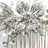 Rhodium Silver Freshwater Pearl Comb 46