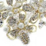 Swarovski Crystal Bead & Rhinestone Floral Ribbon Hair Comb 64