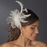 Fabulous Feather Fascinator Bridal Comb or Clip 8989