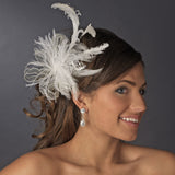 Fabulous Feather Fascinator Bridal Comb or Clip 8989