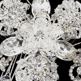 Silver Clear Crystal and Rhinestone Accenting Comb 921