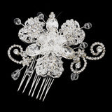 Silver Clear Crystal and Rhinestone Accenting Comb 921
