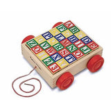 Melissa & Doug Classic ABC Wooden Block Cart Educational Toy With 30 Solid Wood Blocks