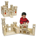 Melissa & Doug Deluxe Folding Medieval Wooden Castle - Hinged for Compact Storage