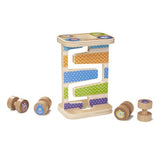 Melissa & Doug First Play Wooden Safari Zig-Zag Tower With 4 Rolling Pieces