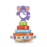 Melissa & Doug First Play Wooden Elephant Rocking Stacker (6 pcs)