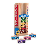 Melissa & Doug Stack & ct Wooden Parking Garage With 10 Cars