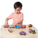 Melissa & Doug Wooden Train Cars (8-Piece Train Set)