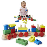 Melissa & Doug Stacking Train - Classic Wooden Toddler Toy (18pc)
