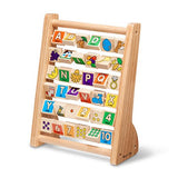 Melissa & Doug ABC-123 Abacus - Classic Wooden Educational Toy With 36 Letter and Number Tiles