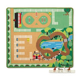 Melissa & Doug Round the Ranch Horse Activity Rug (39 x 36 inches) With 4 Play Horses and Folding Fence