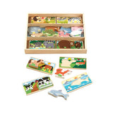 Melissa & Doug Wooden Animal Picture Puzzle Boards With Chunky Wooden Animal Play Pieces (24 pcs)