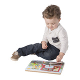 Melissa & Doug Around the Fire Station Sound Puzzle - Wooden Peg Puzzle (8pc)