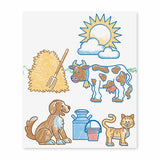 Melissa & Doug Stamp-a-Scene Wooden Stamp Set: Farm - 20 Stamps, 5 Colored Pencils, and 2-Color Stamp Pad