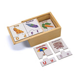 Melissa & Doug Learn the Alphabet Puzzle Cards With Wooden Storage Box (52pc)