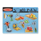 Melissa & Doug Construction Tools Sound Puzzle - Wooden Peg Puzzle (8 pcs)