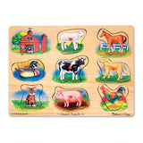 Melissa And Doug Vehicle Puzzle Wooden Peg Sound Puzzle 8pc