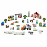 Melissa & Doug Wooden Farm & Tractor Play Set (33 pcs)