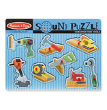 Melissa & Doug Construction Tools Sound Puzzle - Wooden Peg Puzzle (8 pcs)