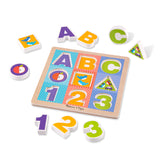 Melissa & Doug First Play Wooden ABC-123 Chunky Puzzle (9 pcs)