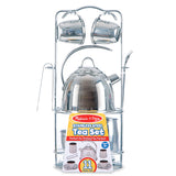 Melissa & Doug® Stainless Steel Tea Set and Storage Stand, 11 Pieces