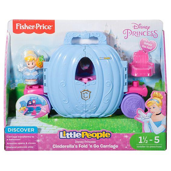 Fisher Price Disney Princess Cinderella's Fold 'n Go Carriage by Little People DTL66
