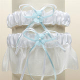 Sleek Satin and Organza 2 Pc. Bridal Garter Set G016