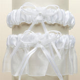 Sleek Satin and Organza 2 Pc. Bridal Garter Set G016