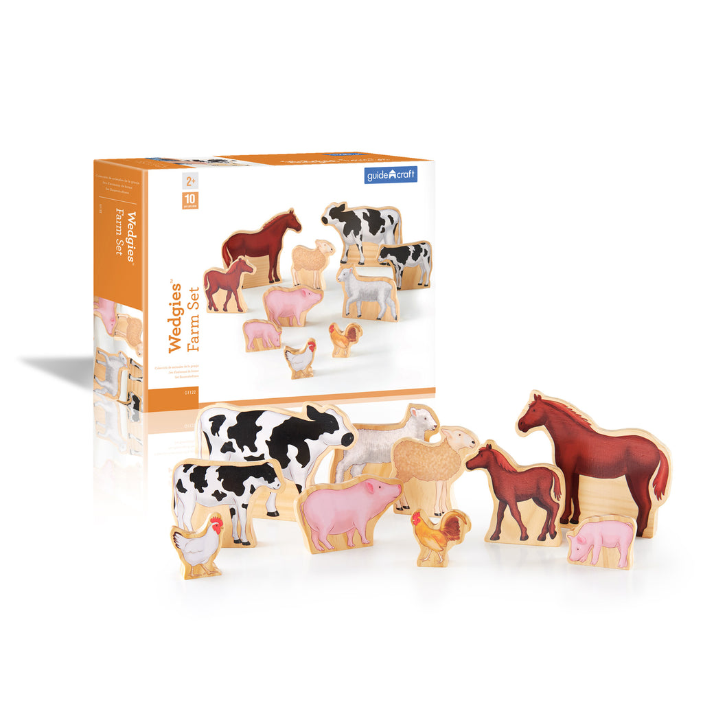 Guidecraft Wedgies Farm Animals Set 10  Pieces Set G1122