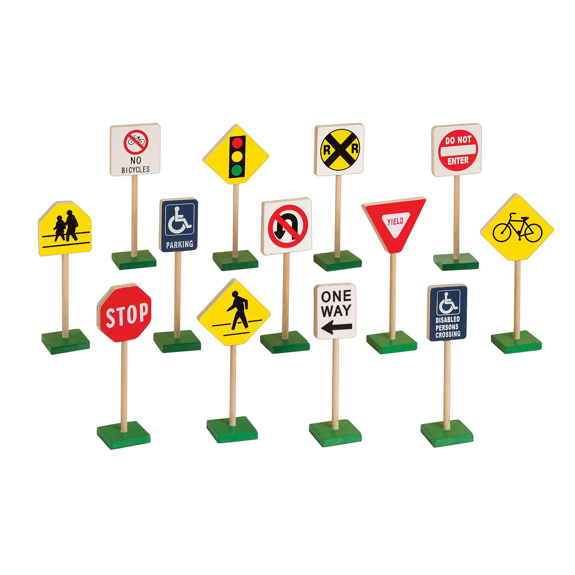 Guidecraft 7″ Block Play Traffic Signs 13 Pieces G309