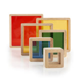 Guidecraft Stacking Rainbow Pyramid 6 pieces Set G5066