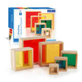 Guidecraft Stacking Rainbow Pyramid 6 pieces Set G5066
