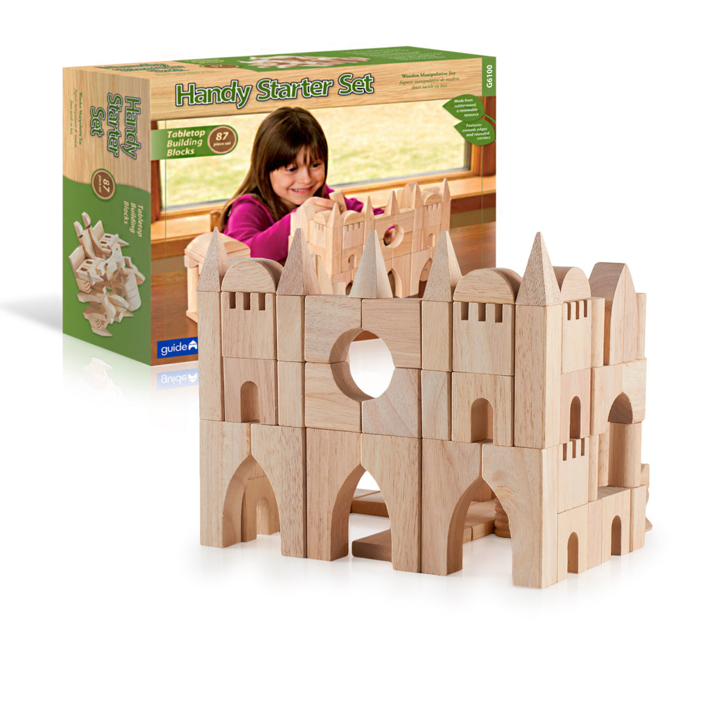 Guidecraft Tabletop Building Blocks-Start 87 pieces Set G6100
