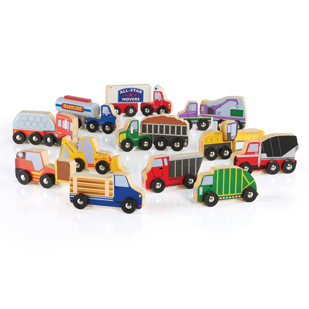 Guidecraft Wooden Truck Collection Set of 12 G6718