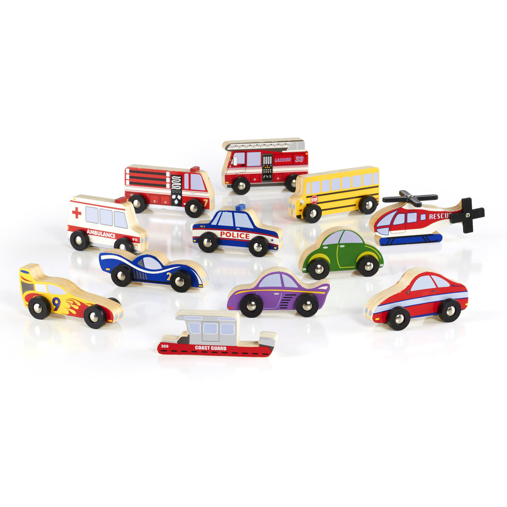 Guidecraft Wooden Vehicle Collection Set of 12 G6719