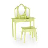 Guidecraft Vanity and Stool – Light Green G87405