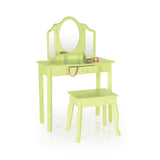 Guidecraft Vanity and Stool – Light Green G87405