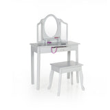 Guidecraft Vanity and Stool – Grey G87406