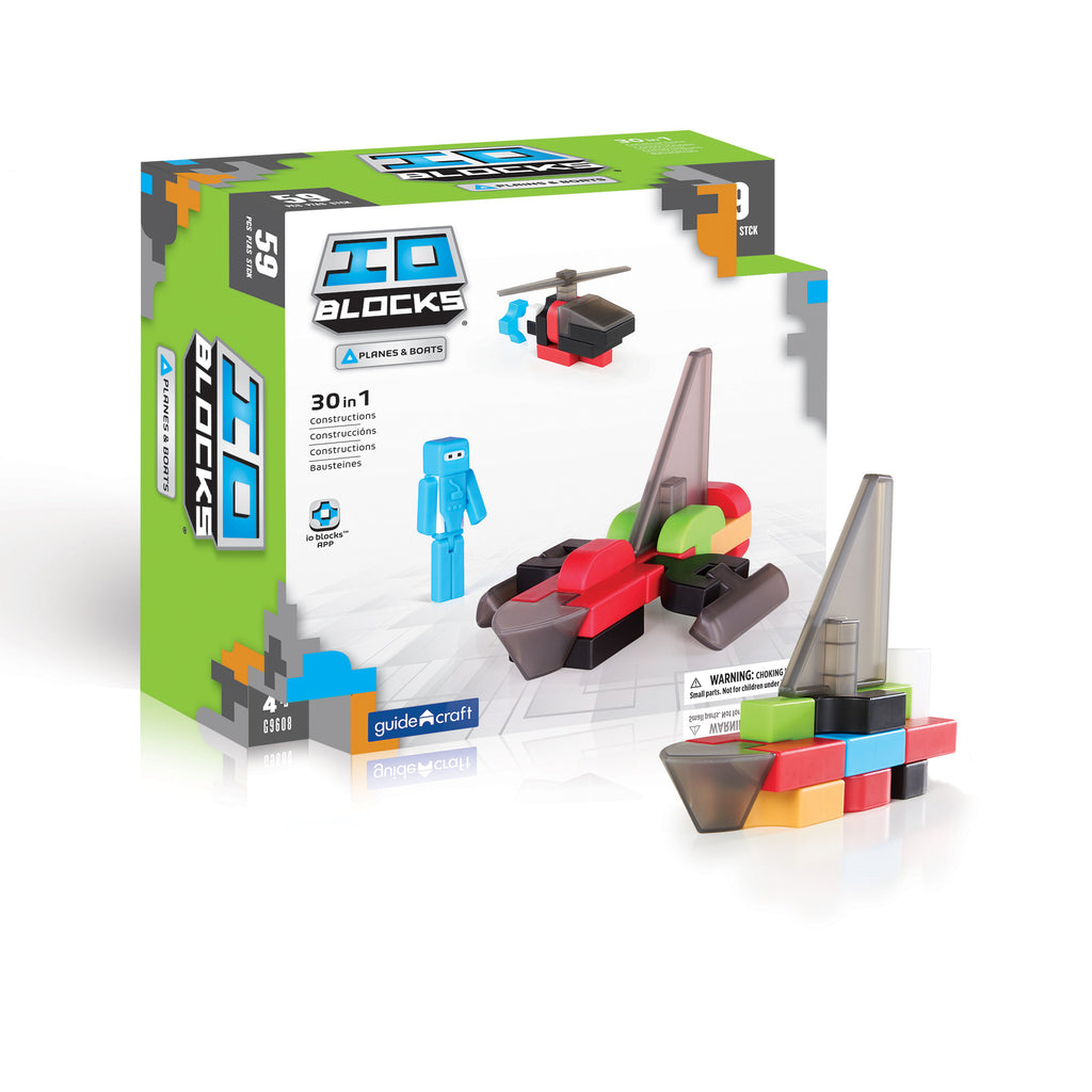 Guidecraft IO Blocks® Planes and Boats 59 Pieces Set  G9608