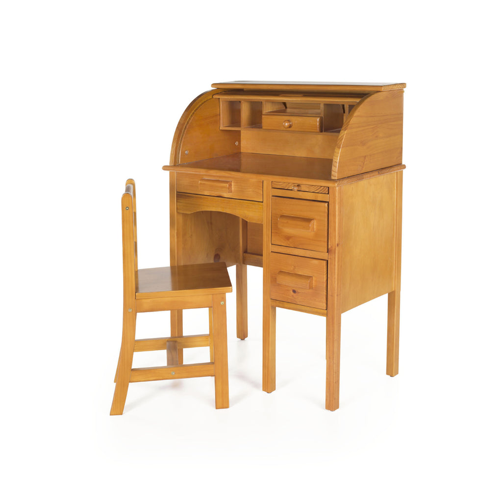 Guidecraft Jr. Roll-Top Desk – Light Oak G97300