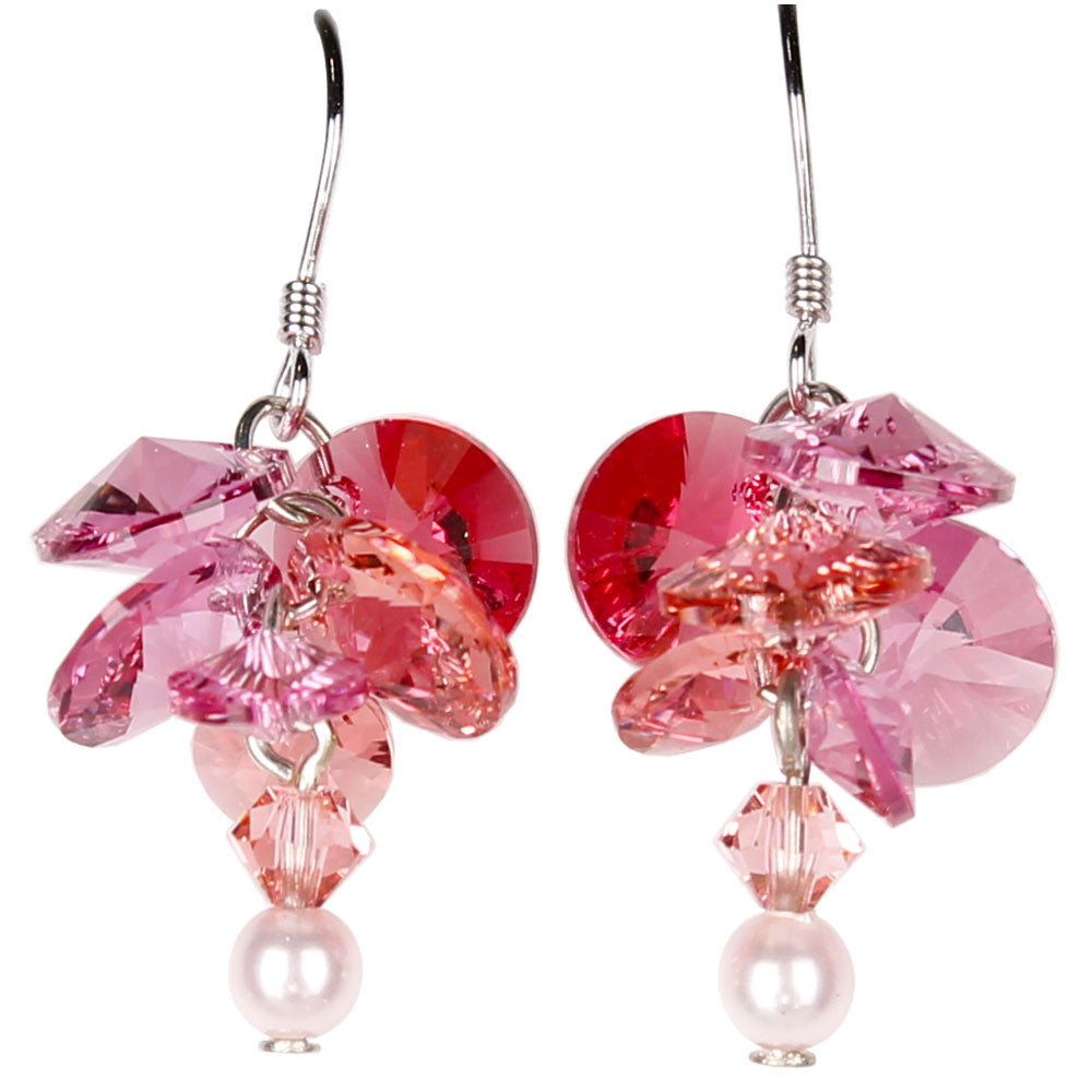 Woodstock Garden Reflections - Pink Rose Earrings GARE
