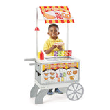 Melissa & Doug Wooden Snacks and Sweets Food Cart - 40+ Play Food pc, Reversible Awning