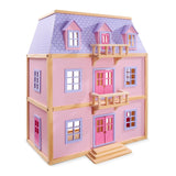 Melissa & Doug Multi-Level Wooden Dollhouse With 19pc Furniture