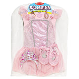 Melissa & Doug Ballerina Role Play Costume Set (4pc) - Includes Ballet Slippers, Tutu, Women's, Size: Small, Gold/Pink
