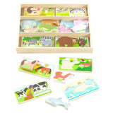Melissa & Doug Wooden Animal Picture Puzzle Boards With Chunky Wooden Animal Play Pieces (24 pcs)