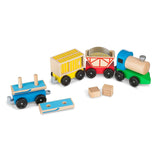 Melissa & Doug Cargo Train - Classic Wooden Toy (4 linking cars, approx. 5 inches long each)