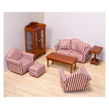 Melissa & Doug Classic Victorian Wooden and Upholstered Dollhouse Living Room Furniture (9pc)